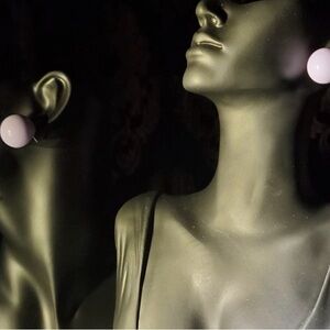 Elegant Purple Ball-shaped Stud Silver Earrings